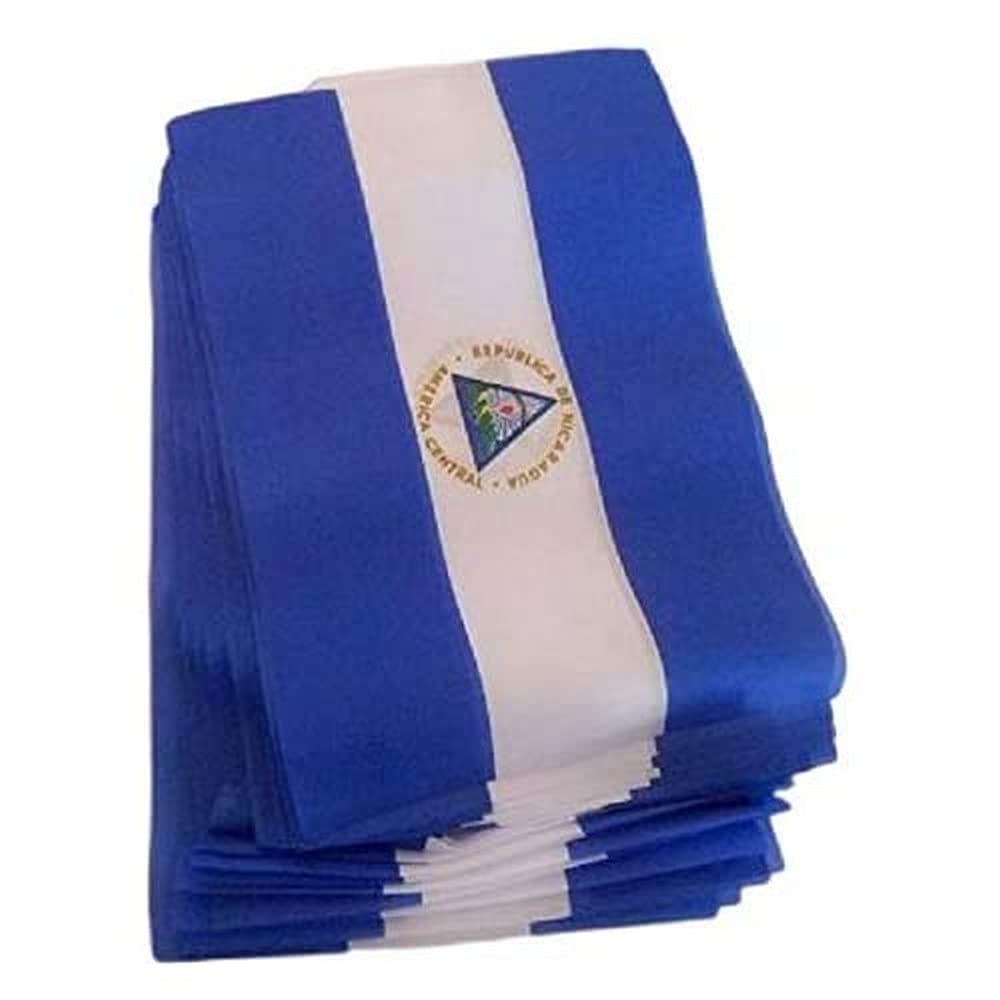 AZ FLAG - Nicaragua Bunting Flag - 40 Ft Garland with 20 Nicaraguan Flags 18'' x 12'' - 100% Polyester String Pennant - 12 meters