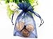 Wuligirl 100 PCS Navy Blue Drawstring Organza Bags for Coins Pouch Gift Bags Lavender Coffee Beans Teas Nuts Seeds Jewelry Bags (100 pcs Navy Blue, 4x6