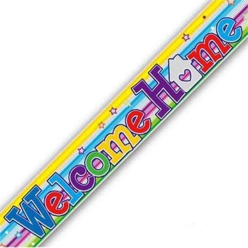 9ft Banner Welcome Home Swirl, Multicolor, 270 cm x 13 cm