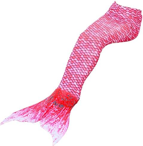 Vamelia New Mermaid Tail Swimmable Costume Swimsuit For Girls Swimming Kid and Adult Sizes,Rose M