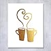 Hot Mugs Gold Foil Decor Wall Art Print Christmas Cafe Kitchen Art Metallic Poster 5 inches x 7 inches C26