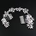 Tinksky Wedding Bridal Headpiece Hair Comb Pearl Crystal Flower Leaf Hair Clip Side Comb Pin Valentine's Day gift for women girls