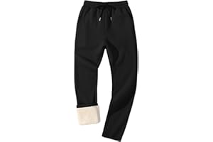 Flygo Men's Fleece Lined Sherpa Sweatpants Winter Warm Pants Jogger Lounge Athletic Pant with Pockets