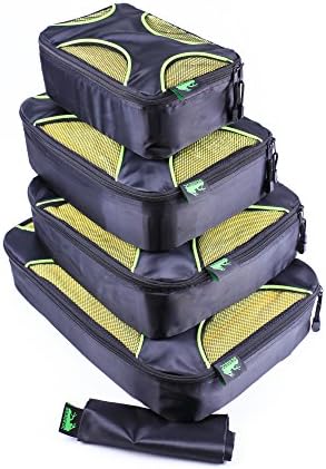 Wawaron, 4 Travel Packing Cubes with Laundry Bag, Best Accessory to Organize Your Luggage/Carry On/Bag