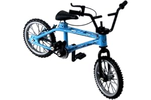 TIOSEN 1/18 Scale Mini Diecast Mountain Bike, Finger Bicycle Model, Desktop Decor Art Craft (Blue)