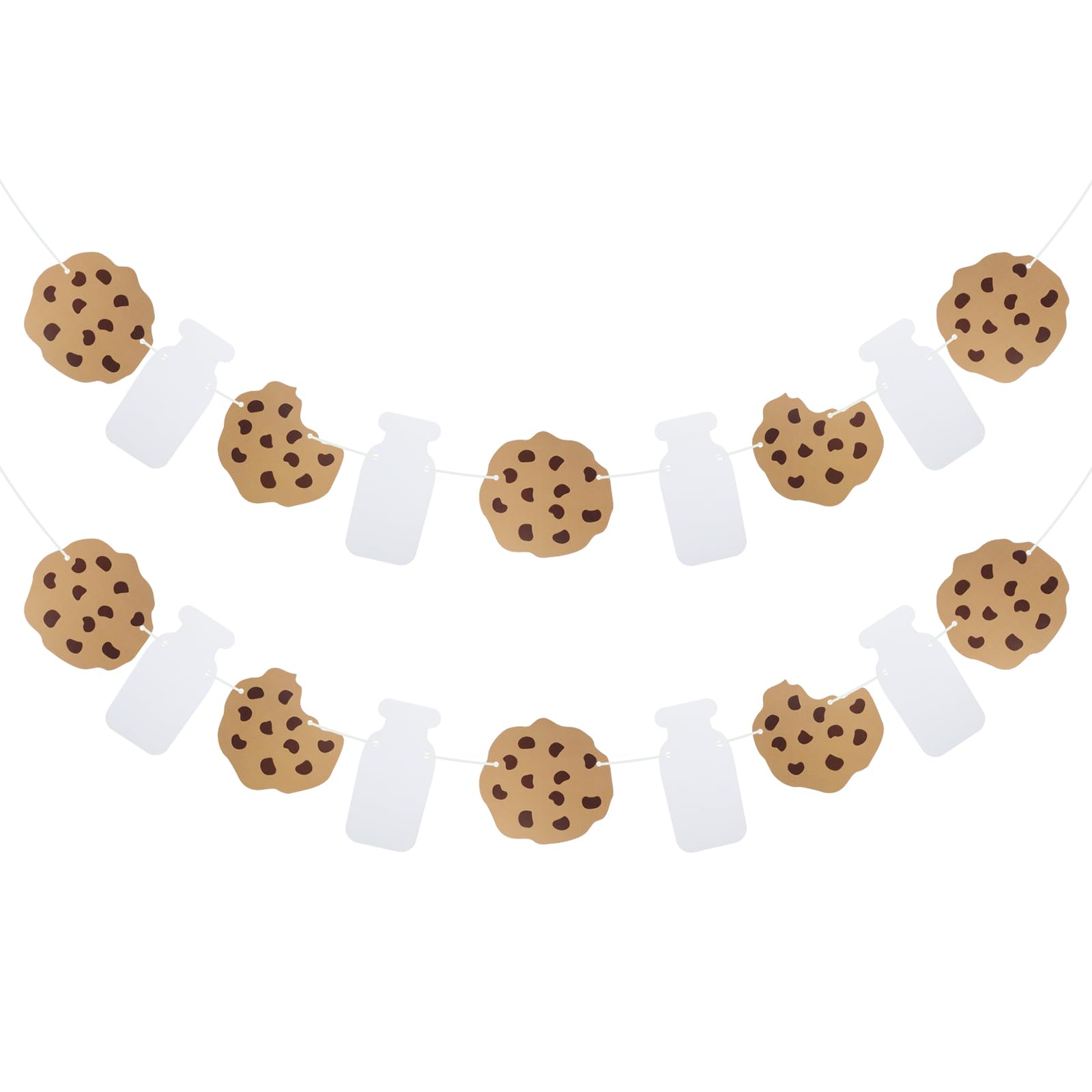 Photo 1 of BOHUIZ 2 Pcs Cookies Milk Birthday Party Banner, Cookie and Monster Happy Birthday Party Garland for Kids, Milk and Cookies Baby Shower Decorations for Boys Girls