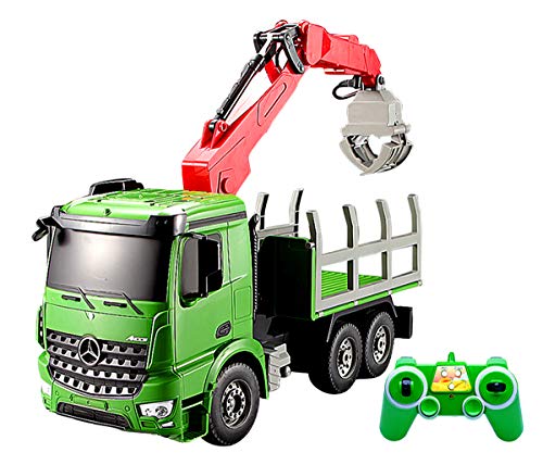 Bo-Toys Large 15 inch Rc Mercedes Benz Actros Crane Heavy Construction Truck Remote Control 1:20 , Extending Crane ,Lights Sound