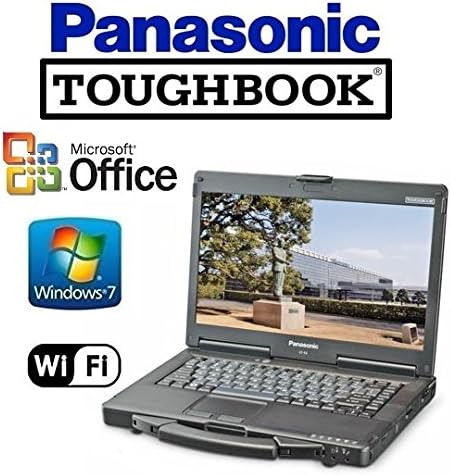 Refurbished Panasonic CF-53 Toughbook Rugged Laptop - 14" Touchscreen - i5 2.6GHz CPU - New 256GB Solid State Drive - 12GB RAM - Windows 7 Pro + MS Office - WiFi - DVD/CD-RW