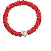 CACALOSS Handwoven Cross rosary Bracelets Rosary For Women Metal Rosary Cross Bracelets Prayer Bracelet Religious Bracelet Red