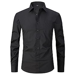 ATOFY Men's French Cuff Dress Shirt Slim Fit Formal