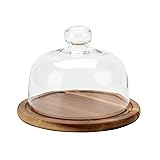 KVMORZE 8.6''Cake Stand with Glass Dome, 2-in-1