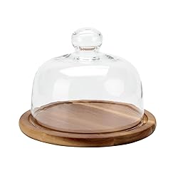 KVMORZE 8.6''Cake Stand with Glass Dome, 2-in-1