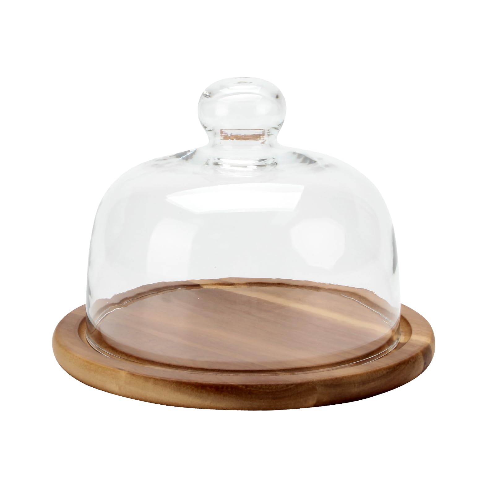 KVMORZE 8.6''Cake Stand with Glass Dome, 2-in-1
