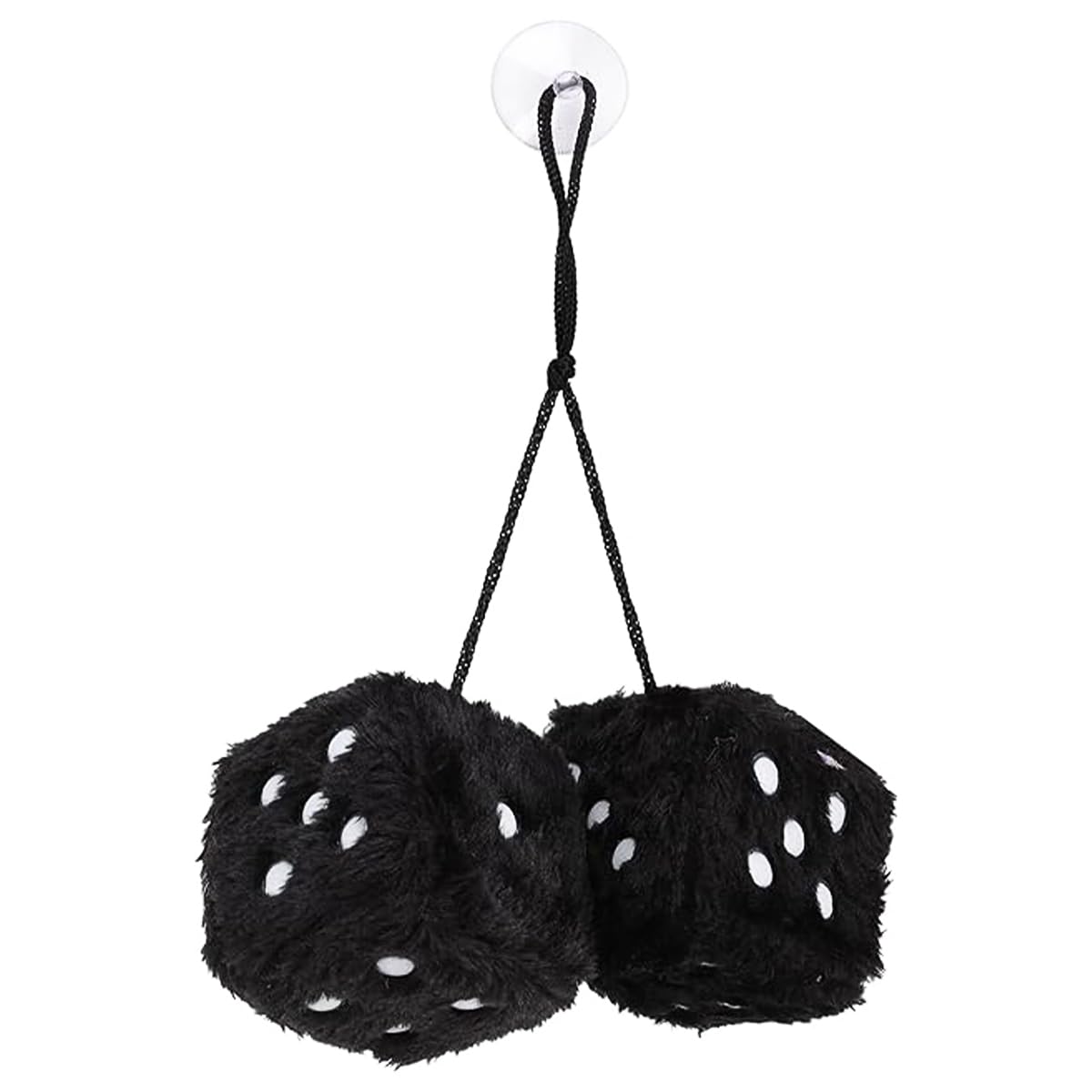 Tiardey A Pair Of Car Hanging Plush Cube Ornament, Dice Plush Cube, Car Accessories for Interior Rear View Mirror Accessories (Black)