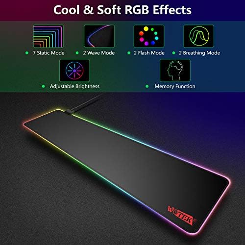 WOTEK RGB Gaming Mouse Pad Giant with 14 Lighting Mode Rubber XL Mouse