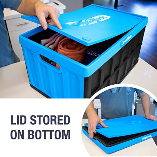 CleverMade 62L Collapsible Storage Bins with Lids Folding Plastic