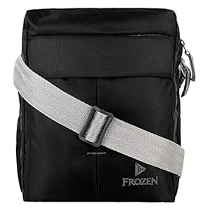 Frozen Men’s Polyester Nylon Casual Cross Body Sling Bag (Black)