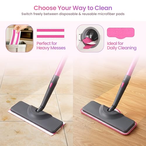 Schenley 19-in-1 Steam Mop with Handheld Steamer for Hard Floors | Multi-Surface Cleaning, 15s Heat-Up, 12-25 Min Steam Time, 248°F Steam, Chemical-Free, Tile & Grout, Wall Cleaning