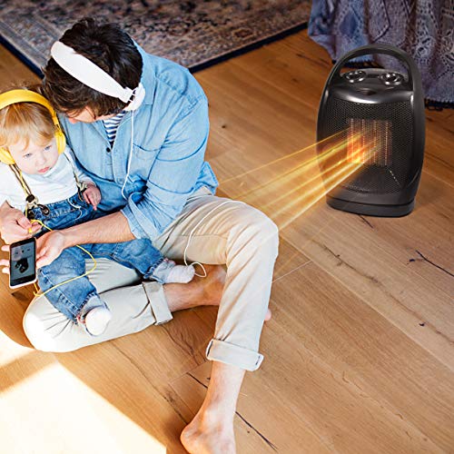 Ceramic Space Heater, 750W/1500W Portable Desk Small Quiet Fast Heating Fan, Overheat & Tip-Over Protection, Energy Efficient Space Heater for Office Desktop and Home - Thumbnail 5