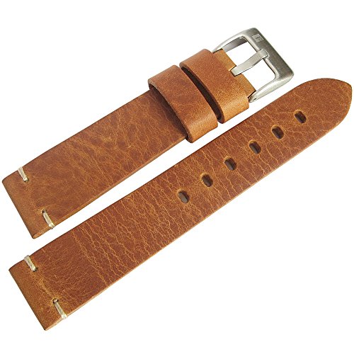 ColaReb 22mm Siena Tan Leather Mens Watch Strap Made in Italy