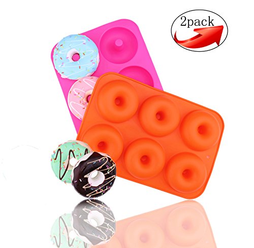 Greatstar Donut Pan,2-Pack High temperature resistance Silicone Doughnuts Baking Pan,Non-Stick Mold,Bake Full Size Perfect Shaped Doughnuts