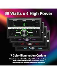 Estéreo multimedia Boss Audio Systems 470BRGB - Doble Din, Bluetooth Audio y Reproductor, Reproductor de MP3, Puerto USB, Entrada AUX, Receptor de radio AM FM, - NO CD DVD, Iluminación multicolor