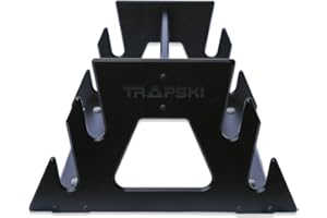 TRAPSKI All Mountain Ski and Snowboard Mobile Rack | Marine Grade HDPE Plastic | UV Protected | Premium Strap Included | 3 Year Warranty | Made in The USA | Veteran Owned Business… (Black, Quad)