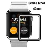 For Apple Watch Screen Protector 42mm, For Apple Watch Tempered Glass Screen Protector, Anti-Scratch Scratch Resistant Full Coverage Scratch-proof Screen Film for Apple iWatch 42mm Series 1/2/3