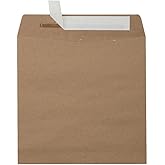 LUXPaper Square Invitation Envelopes | Peel & Press | 8 1/2" x 8 1/2" | Grocery Bag Brown | 70lb. Text | 50 Qty