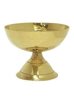 PWM Moradabad Metal World Brass Kamal Akhand Diya Oil Lamp for Pooja Purpose and Diwali (Gold, 7.4x9.3 cm, 6No.)