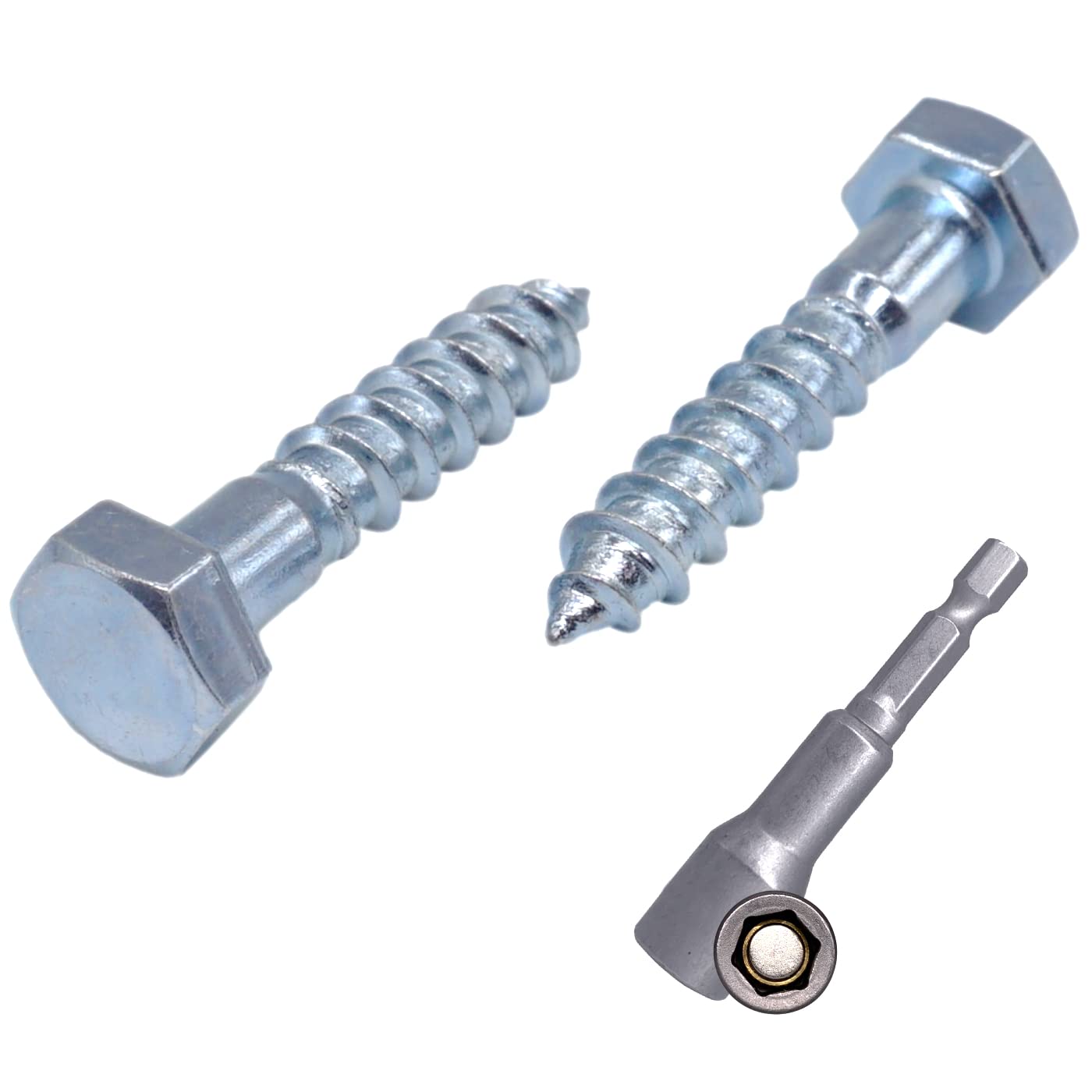 (Pack of 50 pcs) DIN 571 Zinc Plated Steel Hexagon Wood Screws M8 x 30 mm, Coach Screws, Hex Screw, Lag Bolts, Hex Head (50, M8 x 30 mm)