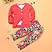PHOTNO 1Set suit outfit for toddler Girls Long Sleeve t-shirt tops+Coat+Pants clothes outfits (2-7T) (3T (90CM), Red)