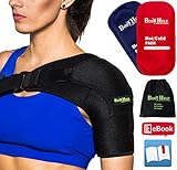 BODY HELP Shoulder Brace Support with Pressure Pad + Hot Cold Reusable Pack for Immediate Pain Relief + Bag + Ebook + Instructions Best Wrap for Rotator Cuff, Dislocated AC, Sprain, Soreness, Bursitis