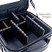 Relavel Travel Makeup Bag Makeup Train Case 2 Layer Premium PU Leather Cosmetic Makeup Brush Organizer with Mirror Portable Artist Storage Bag Toiletry Bag (Black)