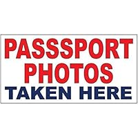 XCVBN CWSY Tin Metal Sign Passport Photos Taken Here Red in Home Decoration Thanksgiving Christmas Wall Art Stickers 8x12 inches