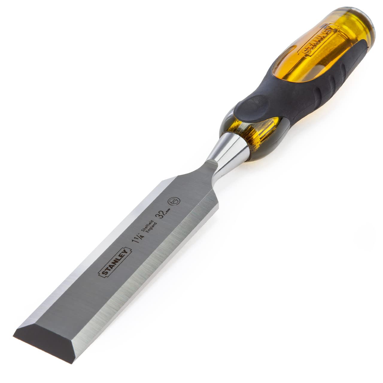 STANLEY 32mm Thru Tang Chisel with Bevel Edge and Strike Cap, 0-16-263