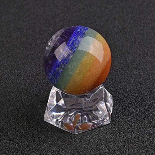 Top Plaza 7 Chakra Healing Crystal Gemstone Ball Decor Reiki Balancing Divination Sphere Sculpture Figurine for Home… - Image 4