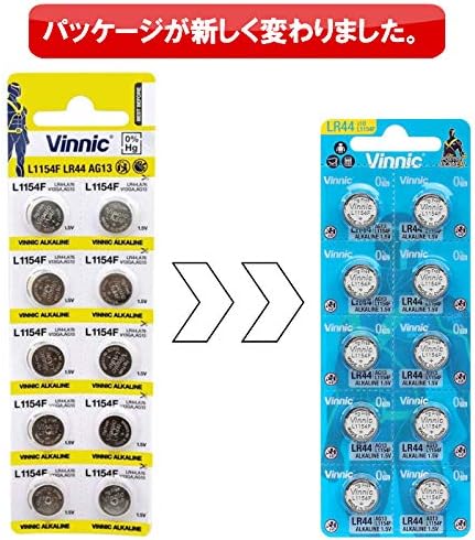 Vinnic L1154F / LR44 / AG13 1.5 V Alkaline Batteries - Pack of 10 - Image 4