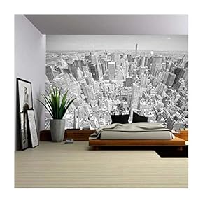 Black and White Toned Aerial View of Manhattan...