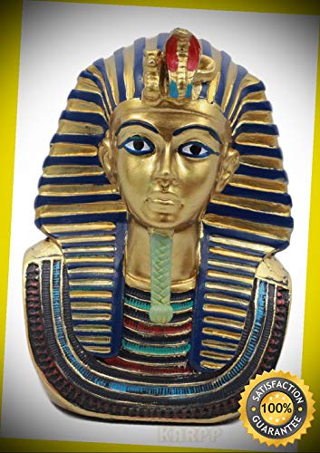 KARPP Small Golden Cobra Vulture Nemes Mask of Pharaoh Egyptian King TUT Bust Statue Perfect Indoor Collectible Figurines