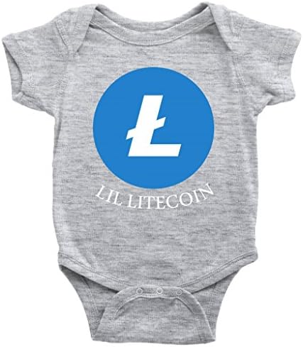 Sunshine Coast Apparel LIL Litecoin Ltc Cryptocurrency Onesie (Heather Grey, 12M)