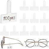 AHANDMAKER 100 pcs Transparent Price Tags Sleeve for Glasses 3.7x3 cm Slip-on Eyeglasses Protector Label Tag Holder for Spectacle Frames Glasses Frame