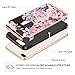 iPhone 8 Plus Case, iPhone 7 Plus Floral Case,DUEDUE Protective 2 in 1 Shockproof Slim Synthetic Leather Girly Hard PC Back TPU Bumper Case for iPhone 8 Plus/7 Plus Art Flower for Women/Girl,Rose Gold