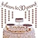 Glittery Rose Gold Cheers to 30 Years Banner for 30th Birthday Wedding Anniversary Party Decorations Supplies | Extra Rose Gold Glittery Circle Dots Garland