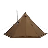 WaldZimmer Hot Tent with Stove Jack 13.2FT 2-4 Person Tipi Tent with Snow Skirt Waterproof Wind-Proof Family Tents for Campin