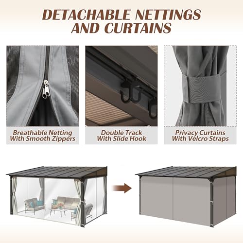 Raysfung 10x13 Wall-Mounted Hardtop Gazebo Review: Lean-To Patio Cover with Polycarbonate Roof image 18