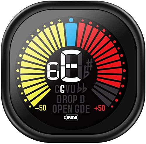 Guitar Tuner Rechargeable Wegrower Clip On Tuner With Lcd Color Display With Guitar Ukulele Violin And Chromatic Tuning Modes For All Stringed Instruments