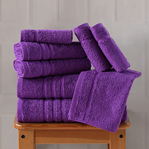 Hammam Linen Purple Hand Towels 4-Pack 16 x 29 Turkish Cotton