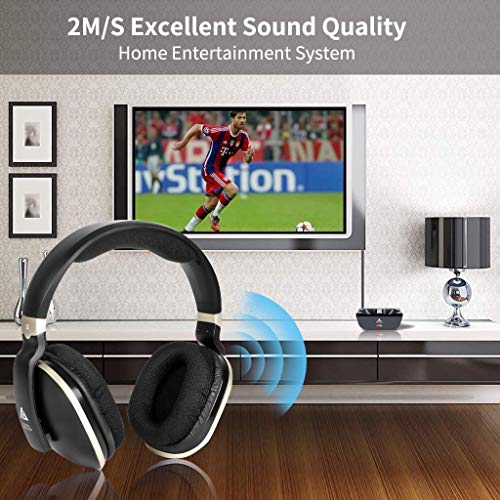 Wireless Headphones for TV with Optical, MONODEAL Digital Stereo Over Ear Headsets with Charging Dock, 2.4GHz Rf Transmitter, 20H Playtime, for TV Pc Mobile - Thumbnail 5