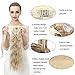 SARLA Ponytail Hair Extension Curly Wavy Synthetic Fake Wrap Around Pony Tail Long Hairpiece 22 Inch for White Women Heat Resistant Fiber Beach Blonde